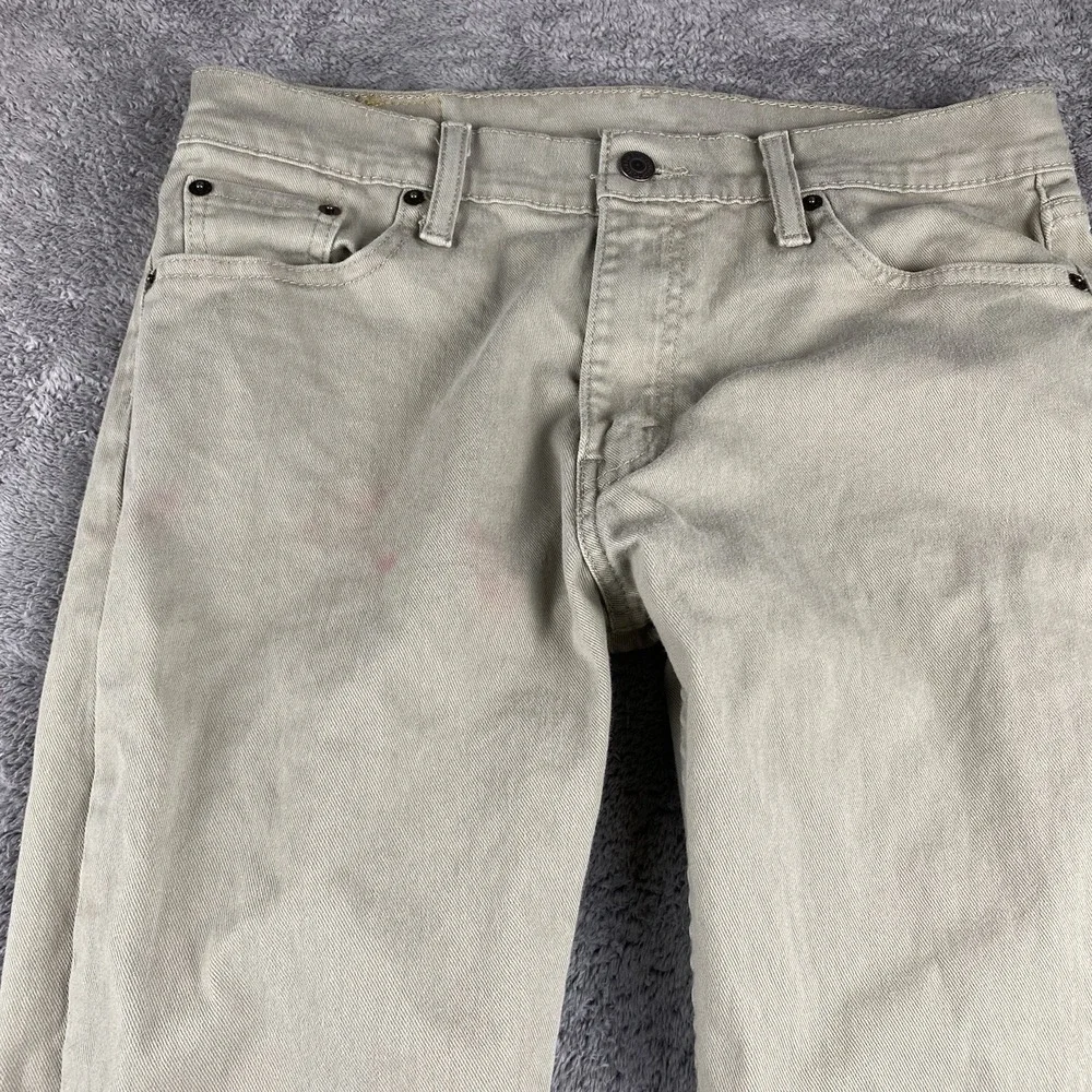 Levis 513 Slim Straight Jeans Mens‎ 30x30 Beige Low Rise - Picture 3 of 13